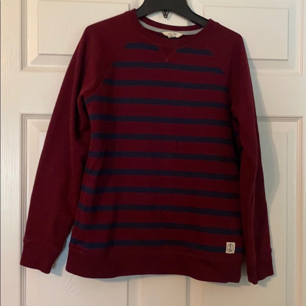Lands’EndBoys Large 14/16 Navy Burgundy Sweatshirt